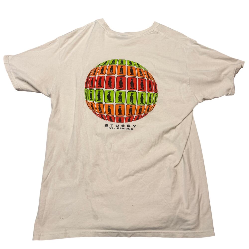 Stussy Stratosphere Tee Shirt Men's Medium Globe Graphic Skater Surf Streetwear